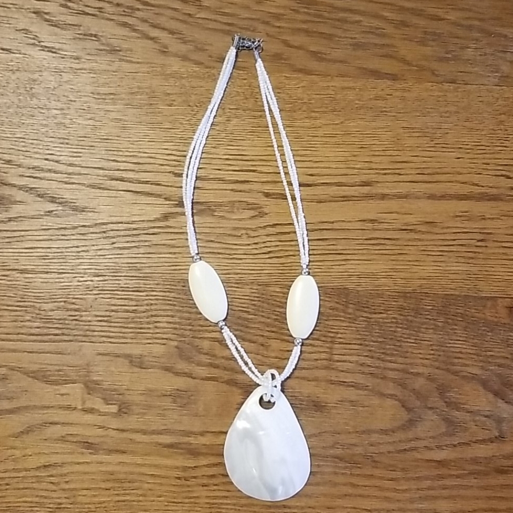 White beaded necklace